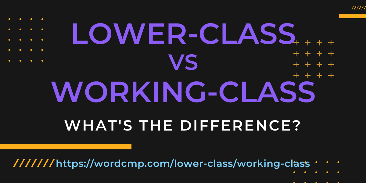 Difference between lower-class and working-class