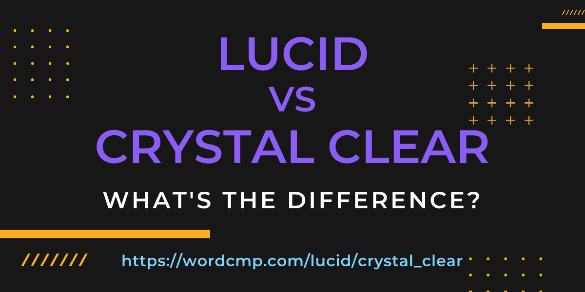Difference between lucid and crystal clear