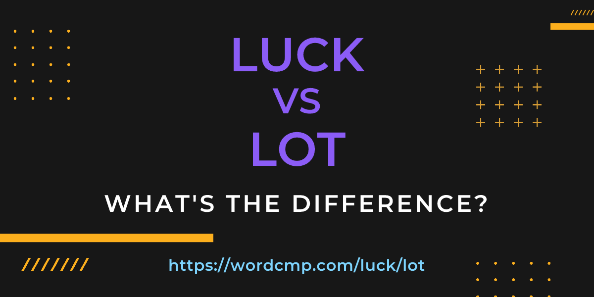 Difference between luck and lot