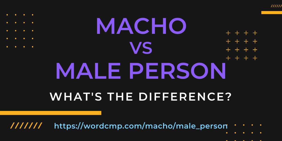 Difference between macho and male person