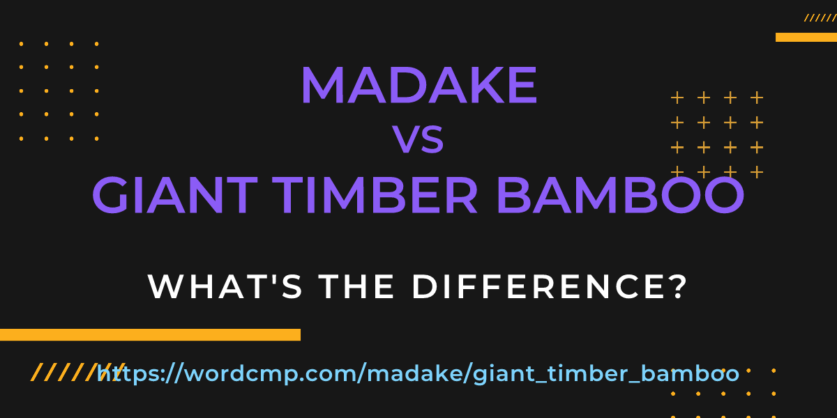 Difference between madake and giant timber bamboo
