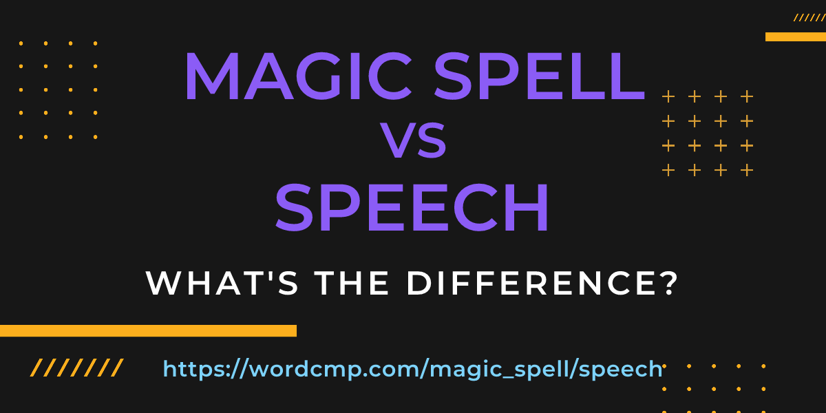 Difference between magic spell and speech