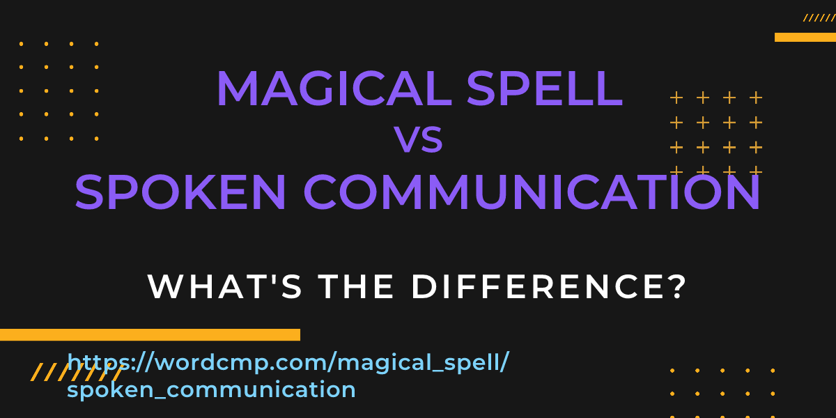 Difference between magical spell and spoken communication