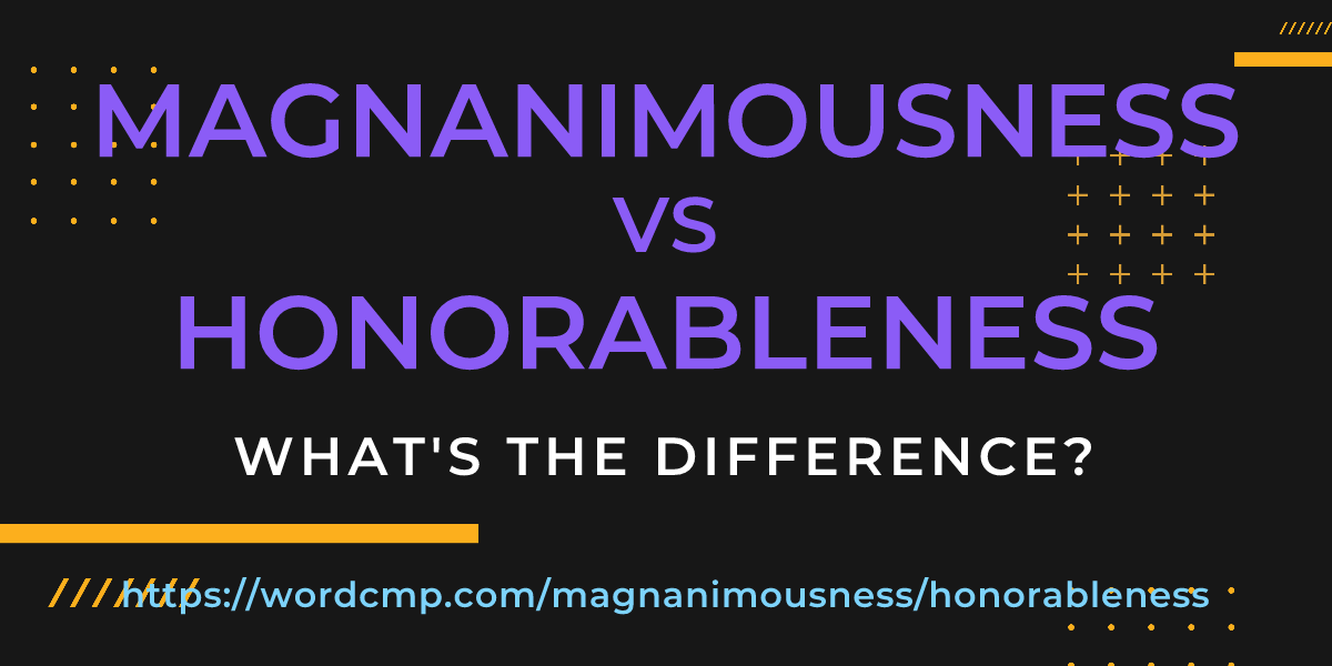 Difference between magnanimousness and honorableness