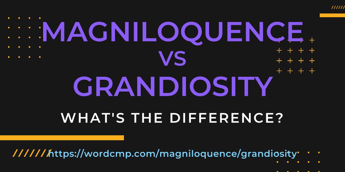 Difference between magniloquence and grandiosity
