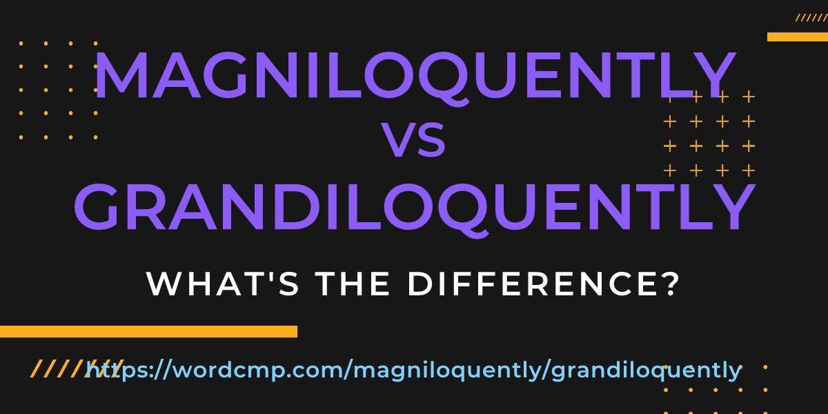 Difference between magniloquently and grandiloquently