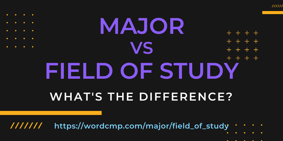 Difference between major and field of study