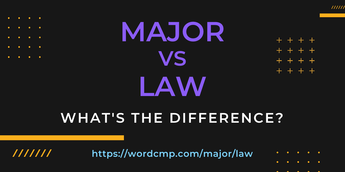 Difference between major and law