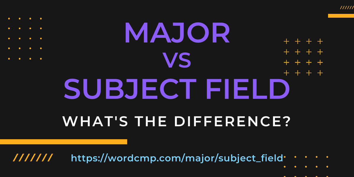 Difference between major and subject field