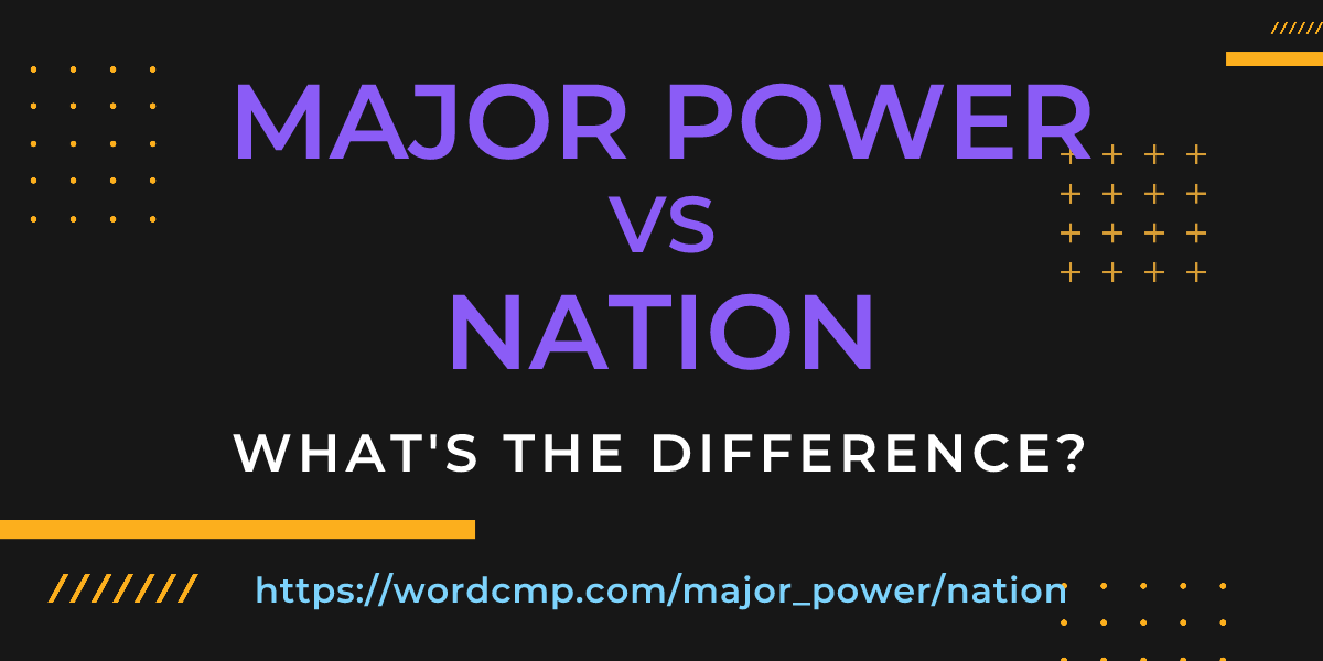 Difference between major power and nation
