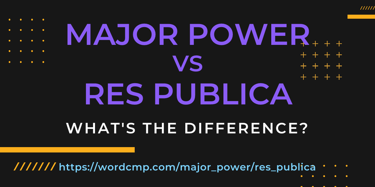 Difference between major power and res publica