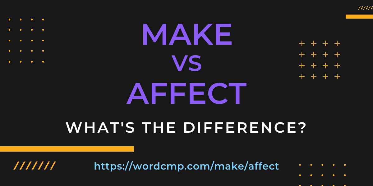 Difference between make and affect