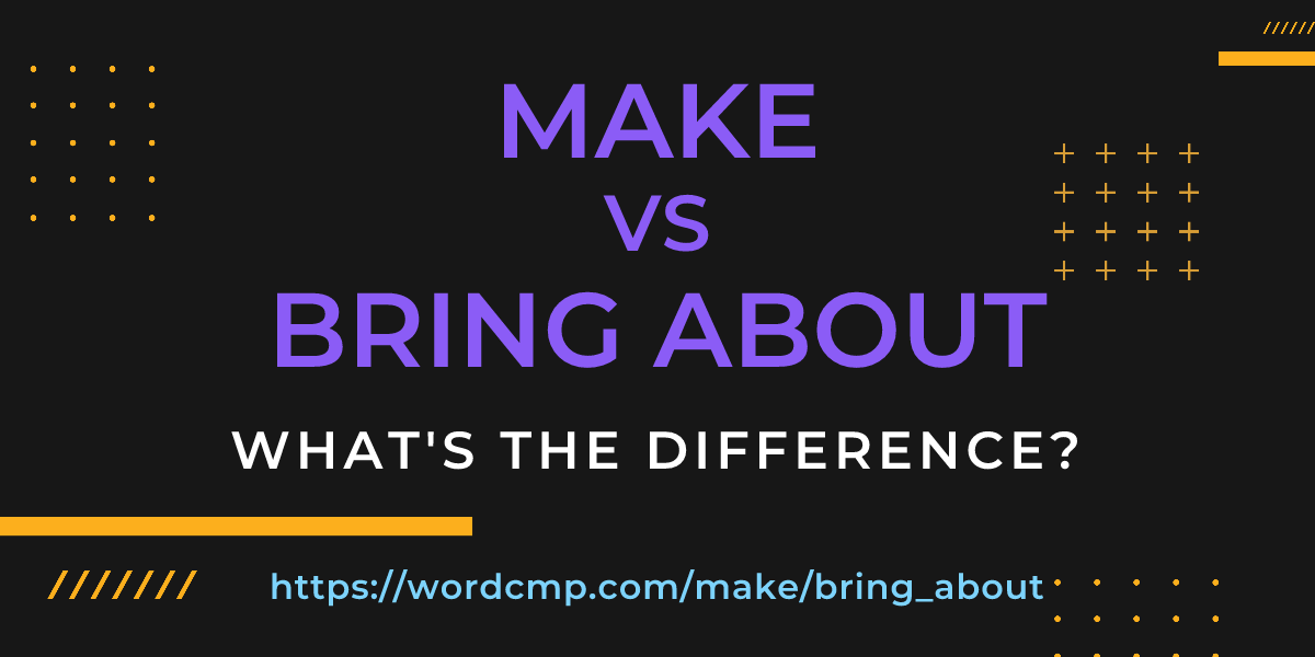 Difference between make and bring about