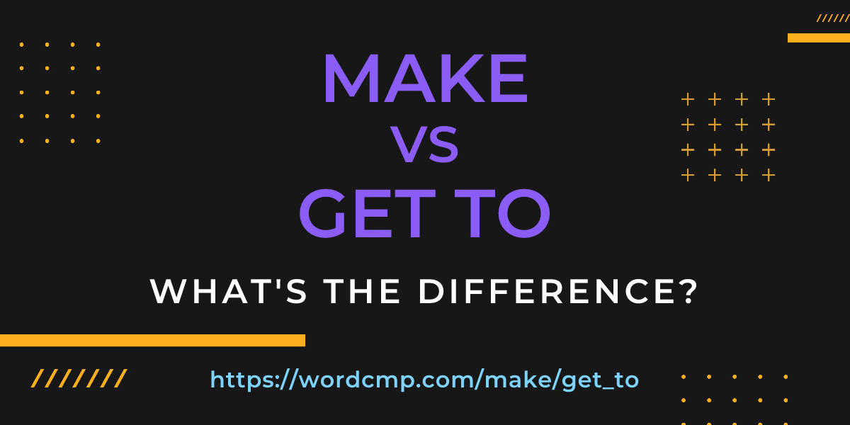 Difference between make and get to