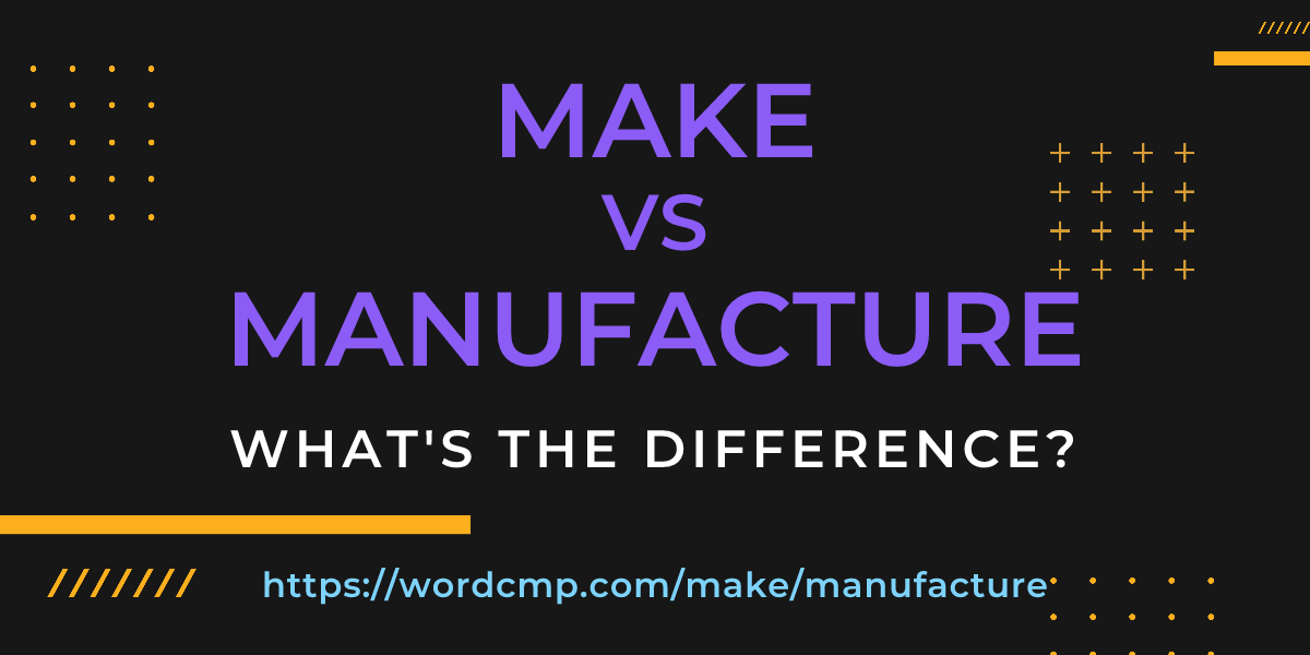 Difference between make and manufacture