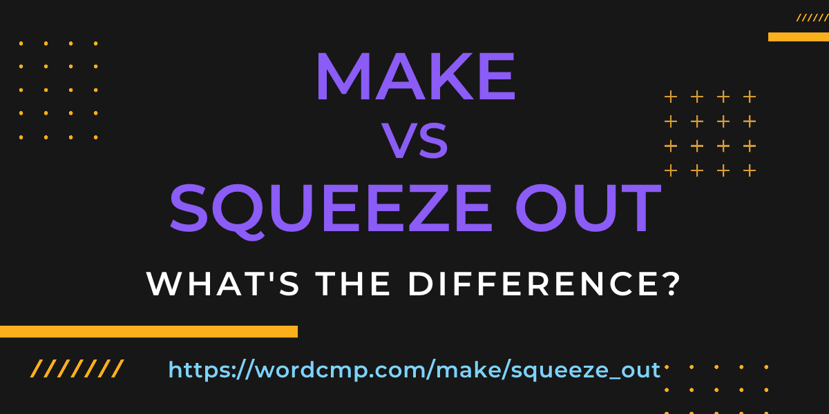 Difference between make and squeeze out