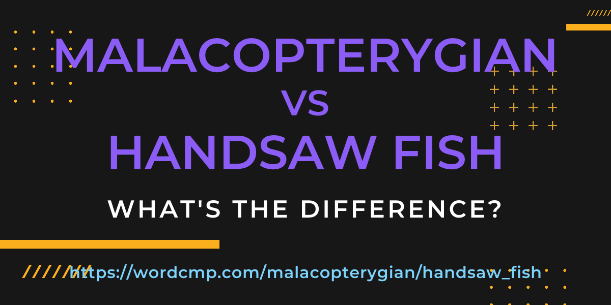 Difference between malacopterygian and handsaw fish