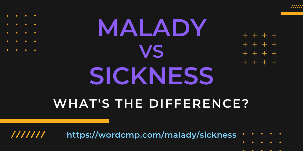 Difference between malady and sickness