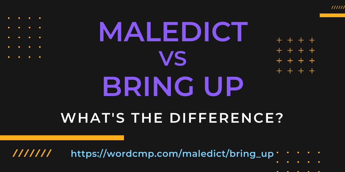 Difference between maledict and bring up