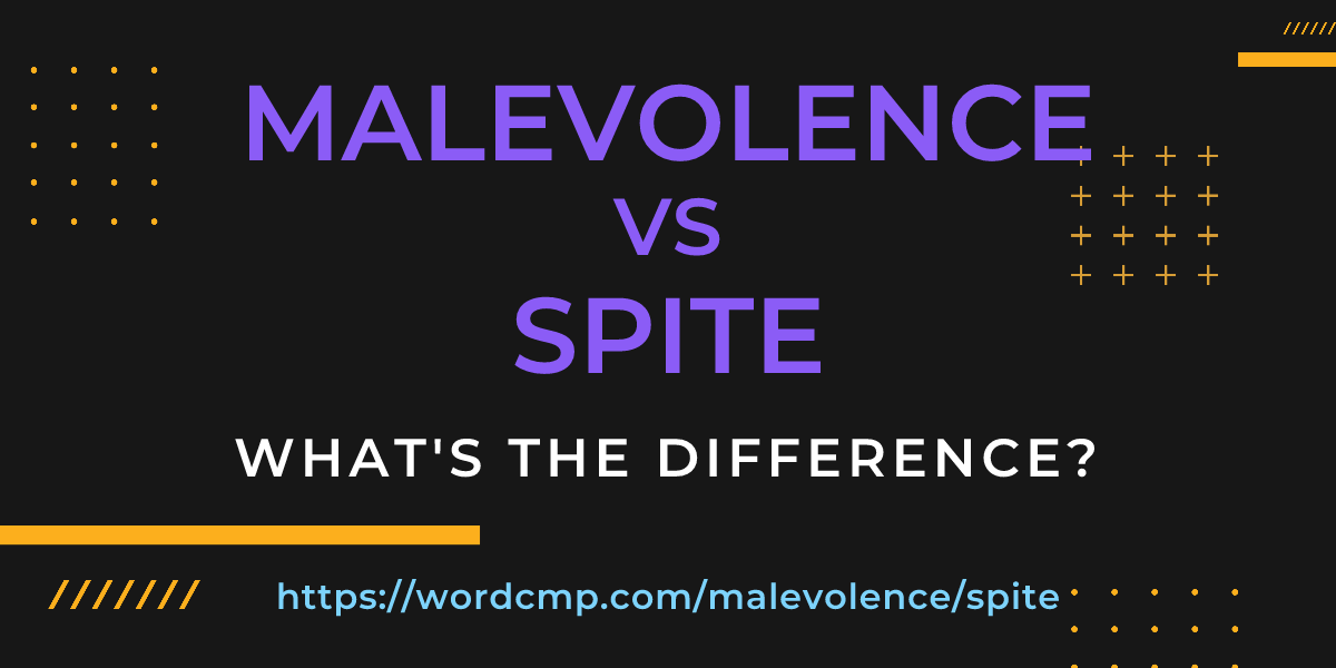 Difference between malevolence and spite