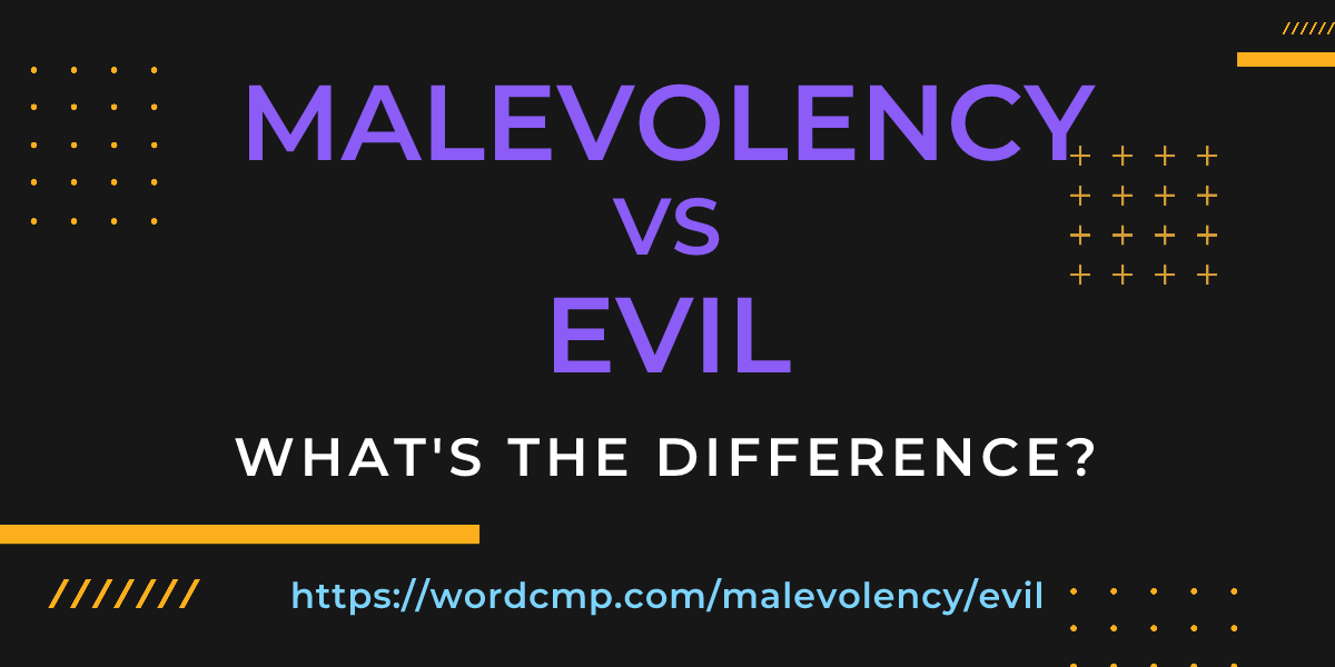 Difference between malevolency and evil