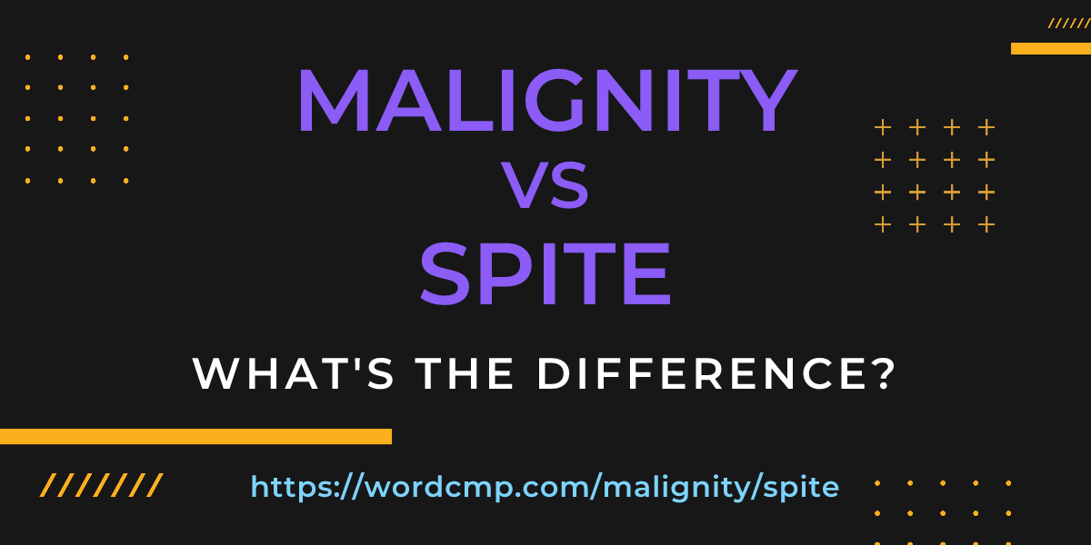 Difference between malignity and spite