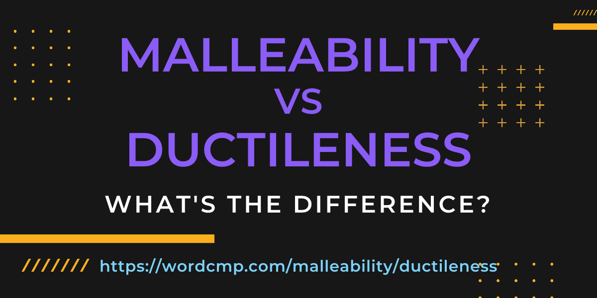 Difference between malleability and ductileness