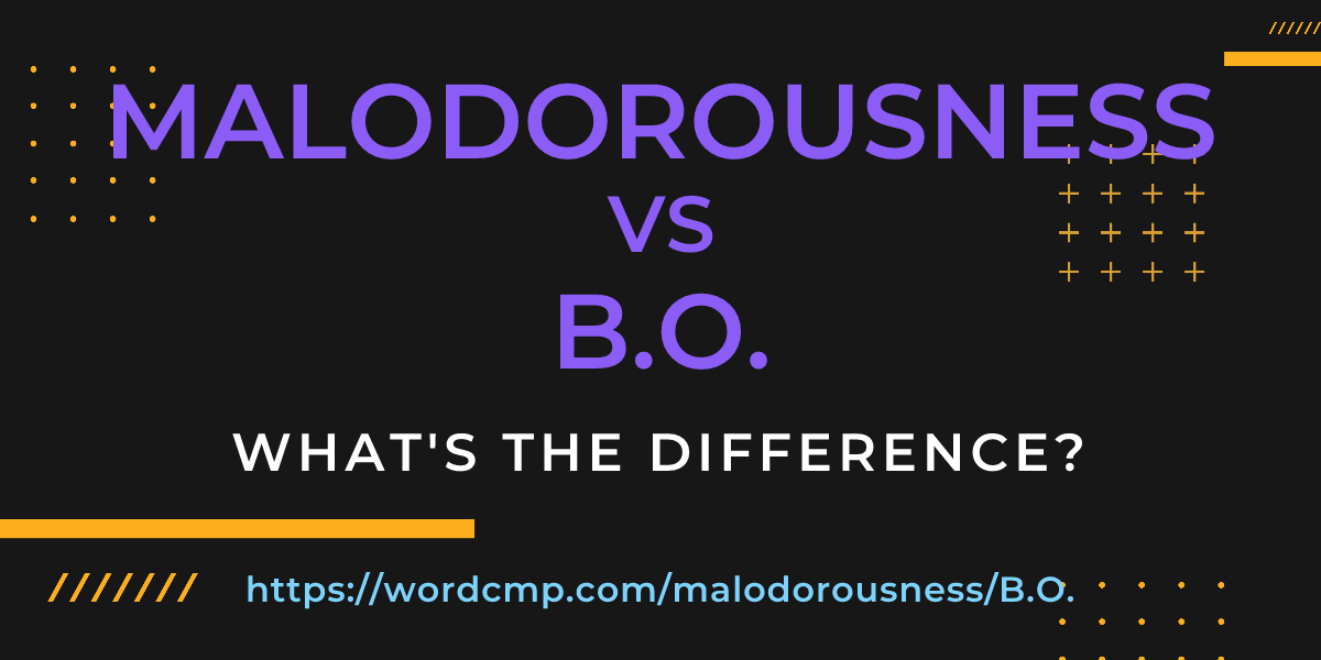 Difference between malodorousness and B.O.