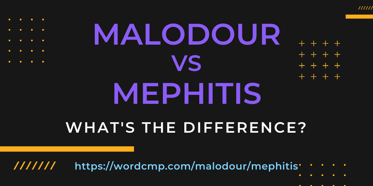 Difference between malodour and mephitis