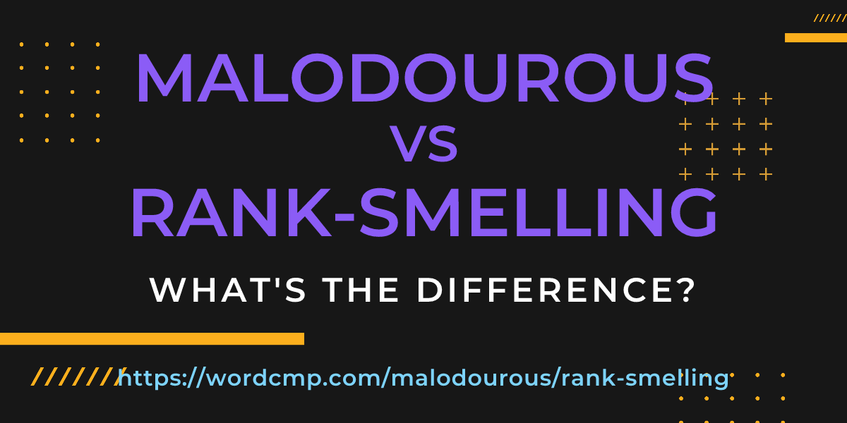 Difference between malodourous and rank-smelling