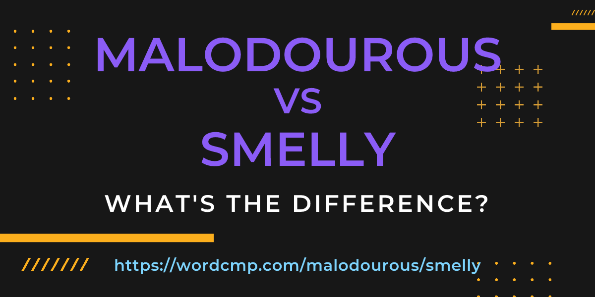 Difference between malodourous and smelly
