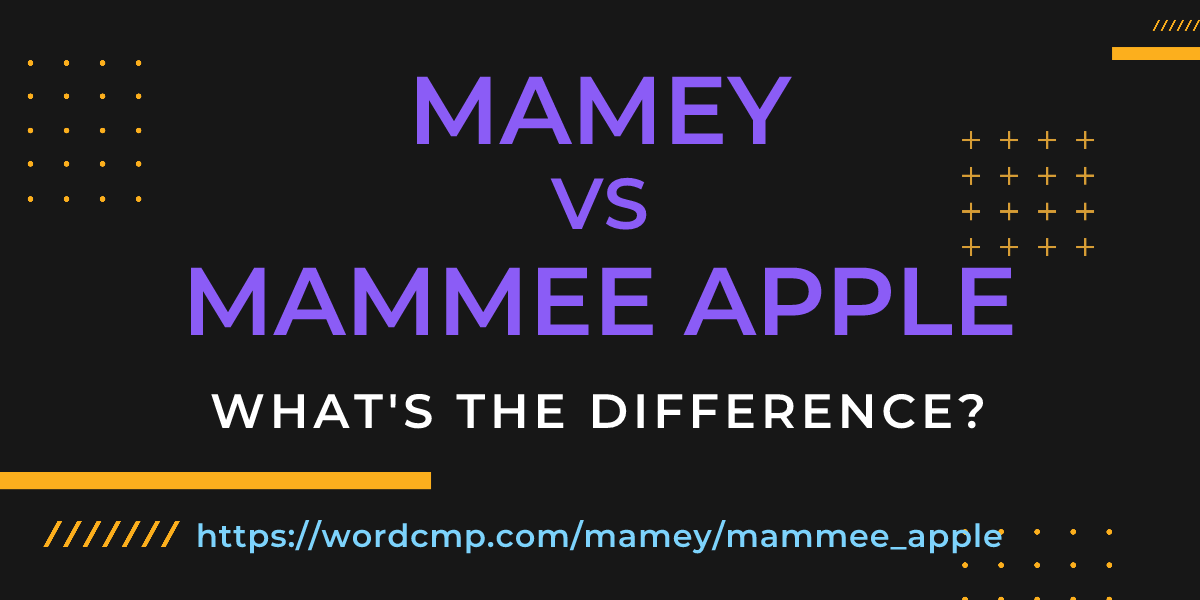 Difference between mamey and mammee apple