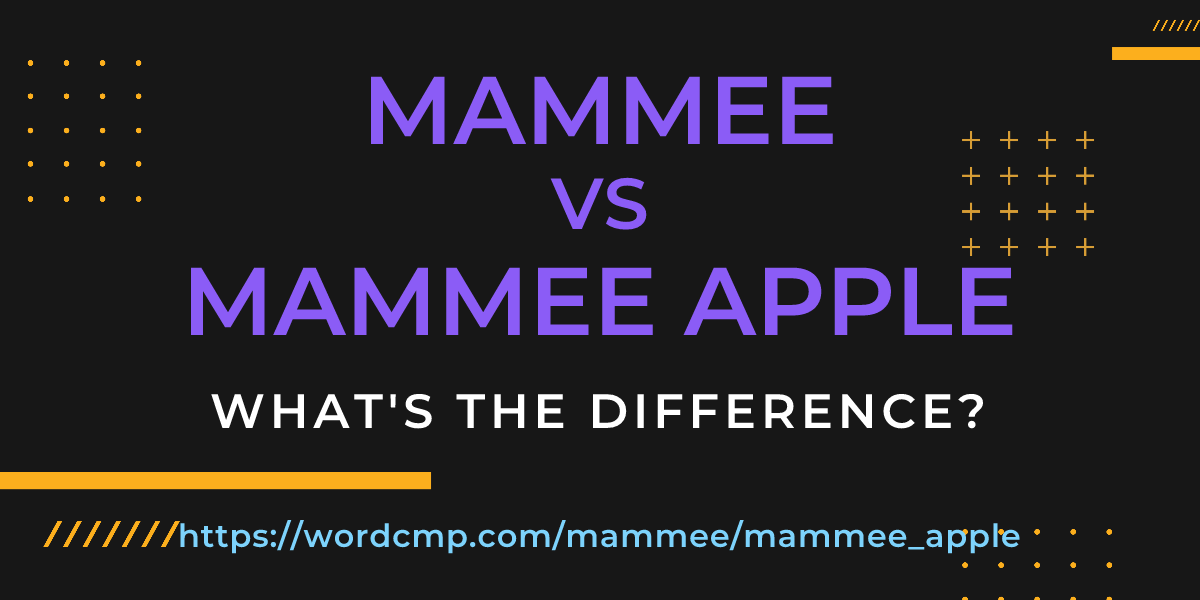 Difference between mammee and mammee apple