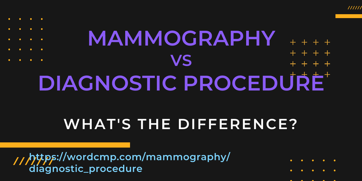 Difference between mammography and diagnostic procedure