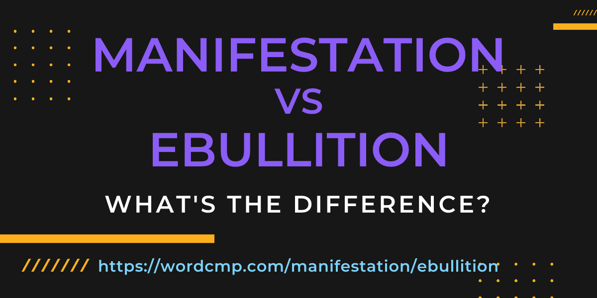 Difference between manifestation and ebullition