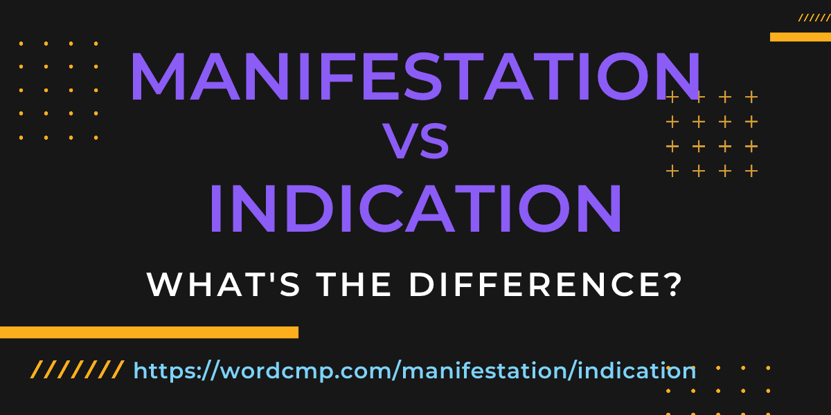 Difference between manifestation and indication