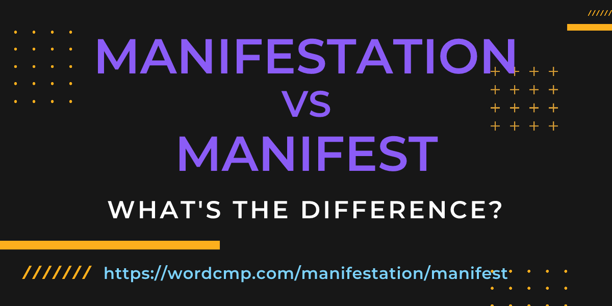 Difference between manifestation and manifest