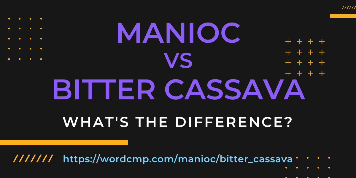 Difference between manioc and bitter cassava