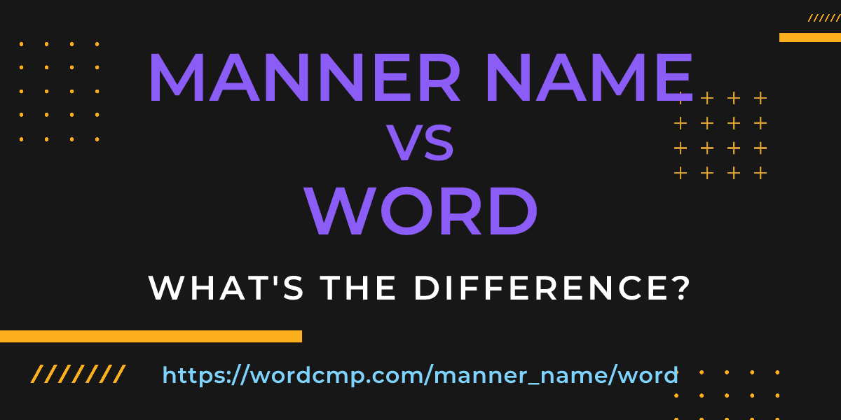 Difference between manner name and word