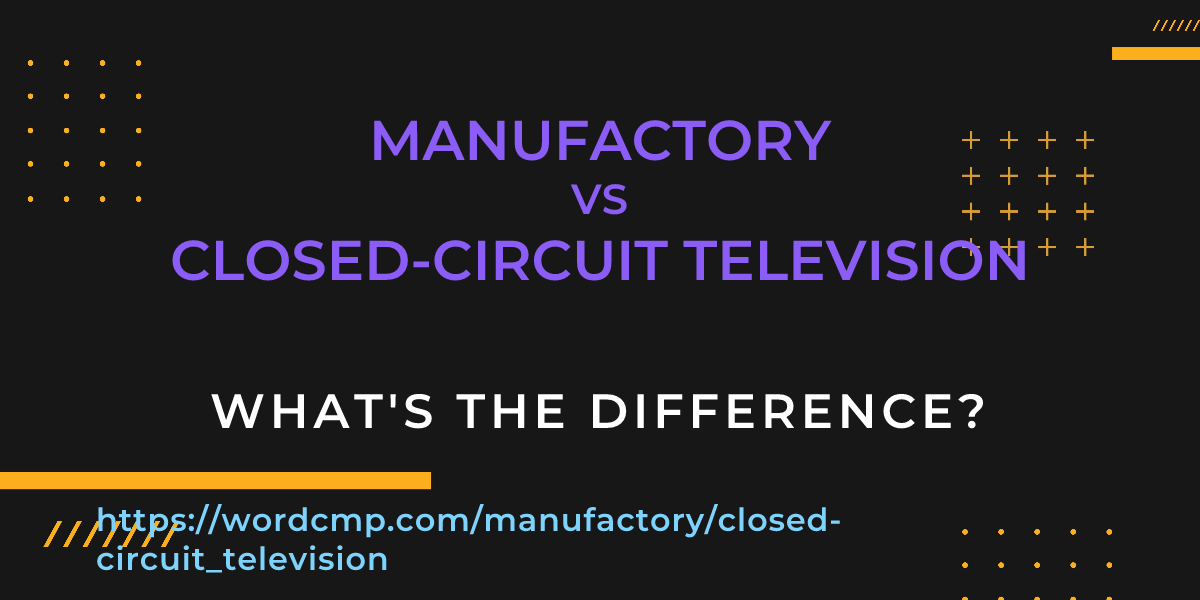 Difference between manufactory and closed-circuit television