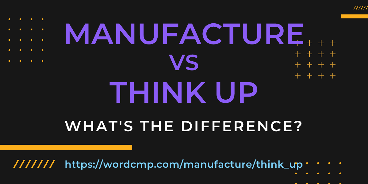 Difference between manufacture and think up
