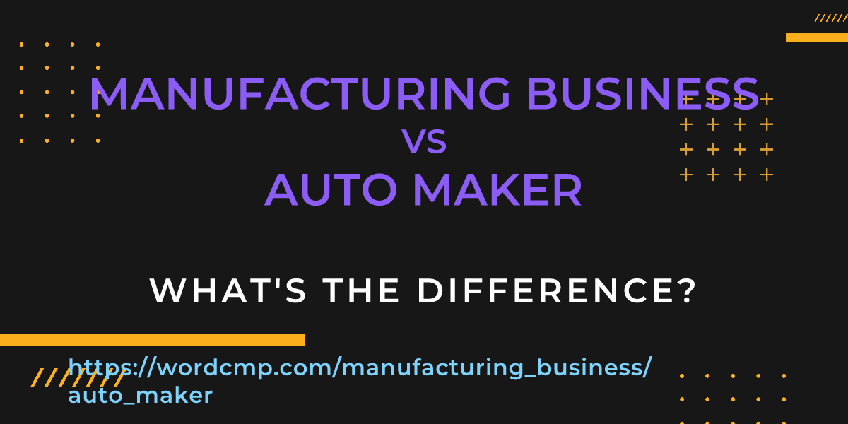 Difference between manufacturing business and auto maker
