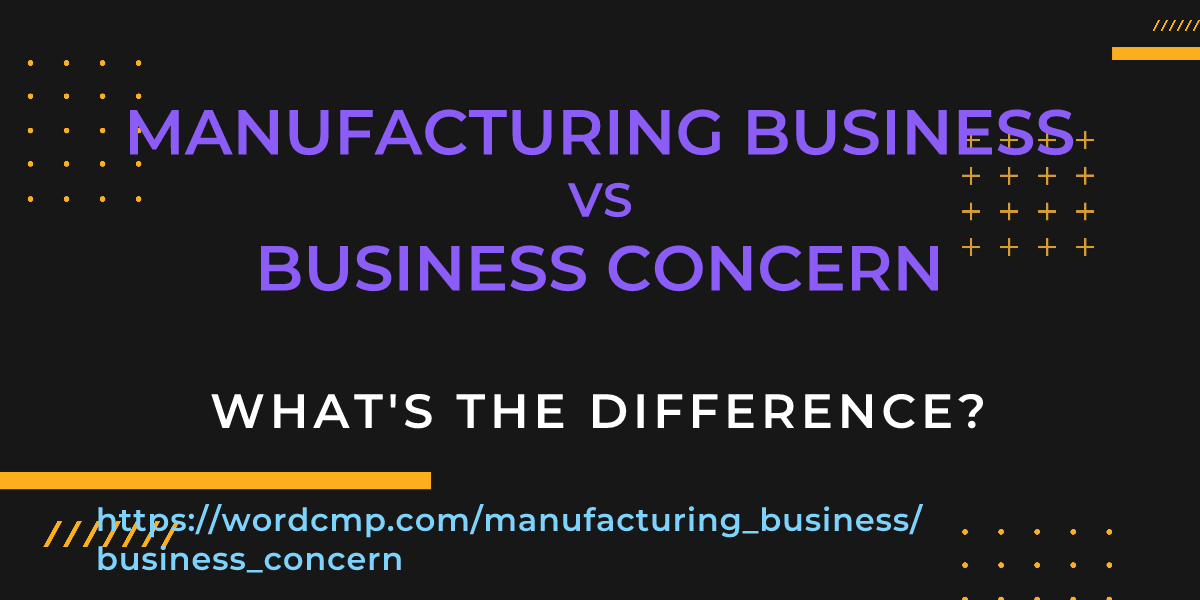 Difference between manufacturing business and business concern