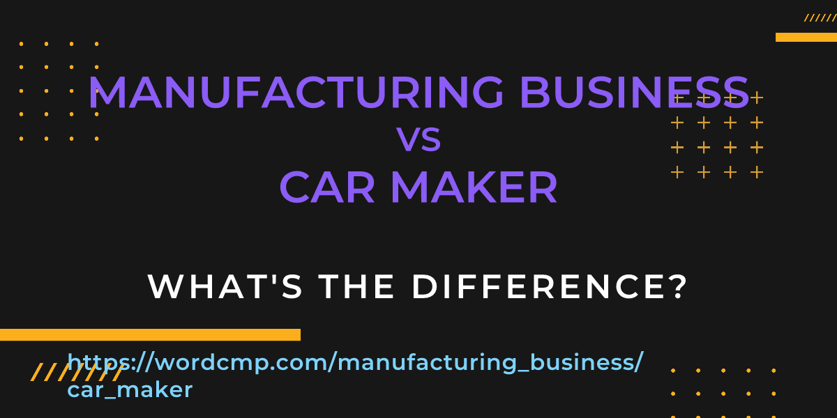 Difference between manufacturing business and car maker