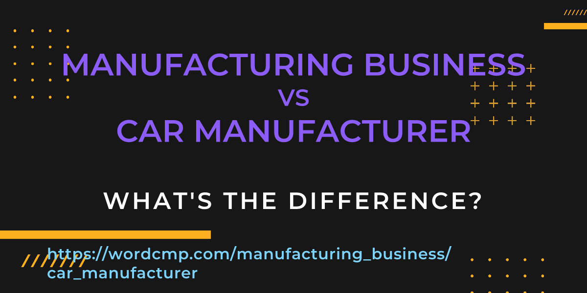 Difference between manufacturing business and car manufacturer