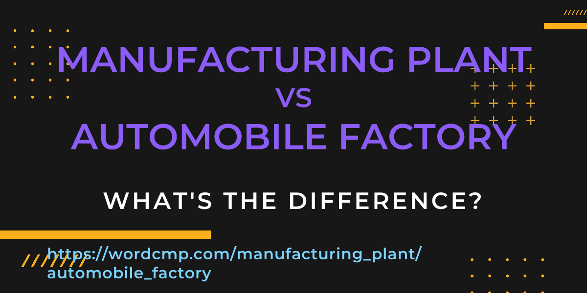 Difference between manufacturing plant and automobile factory