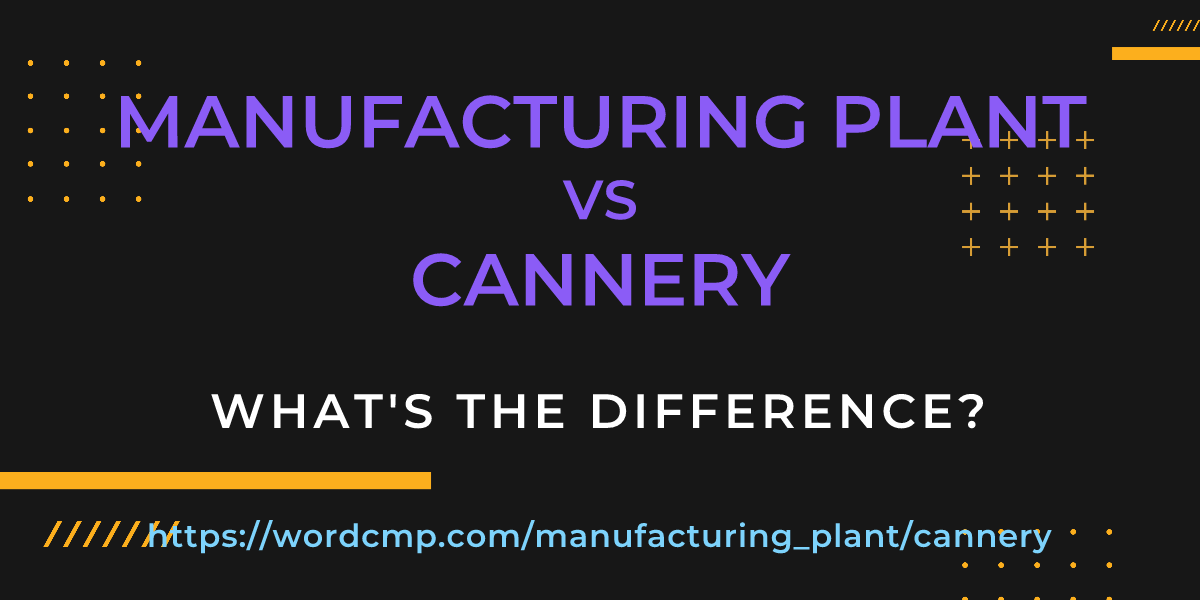 Difference between manufacturing plant and cannery