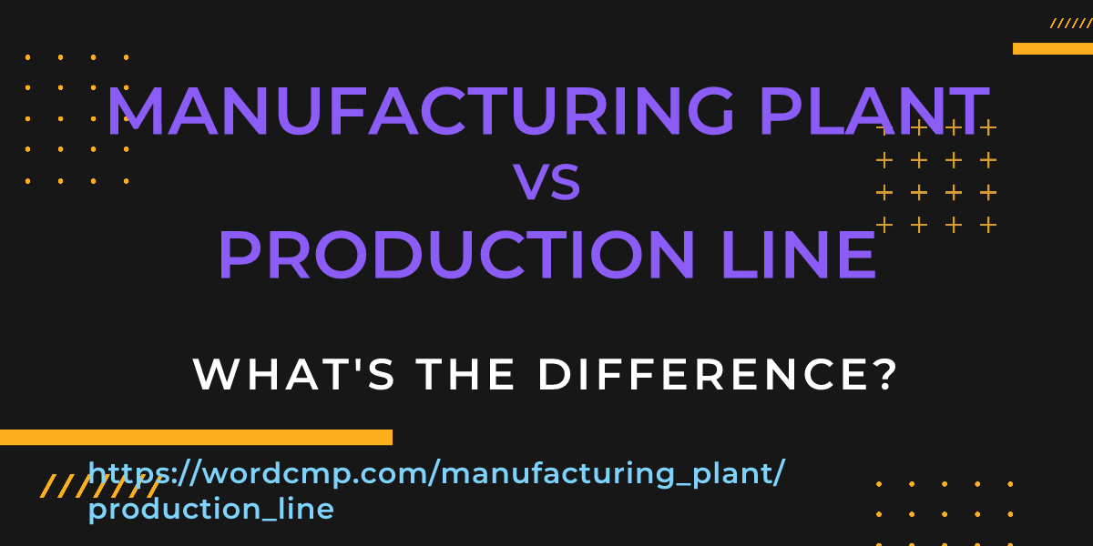 Difference between manufacturing plant and production line