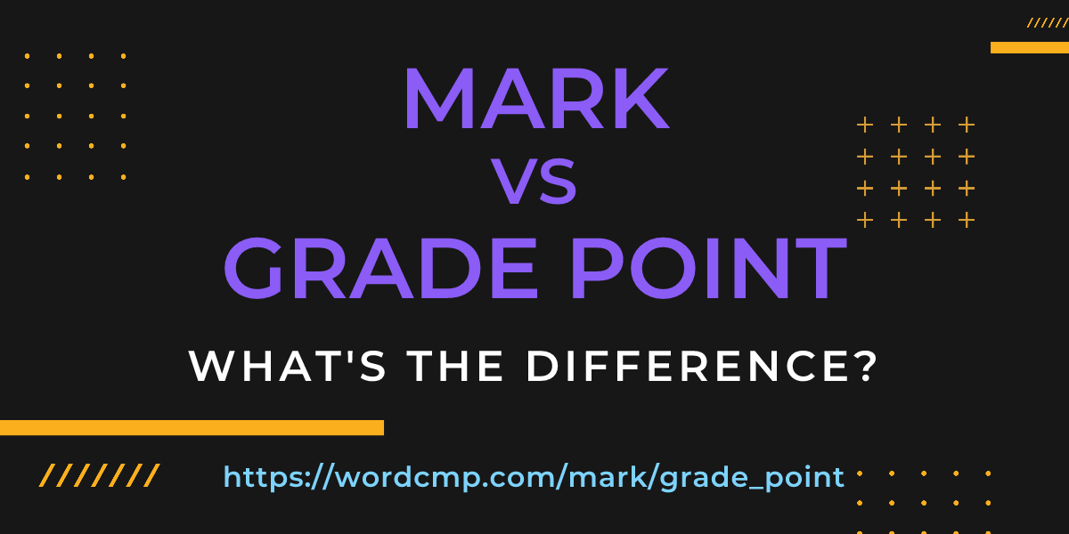 Difference between mark and grade point