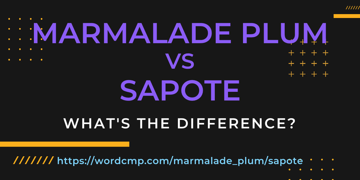 Difference between marmalade plum and sapote